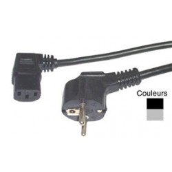 CORDON SECTEUR IEC COUDE 2P+T 1,5m NOIR