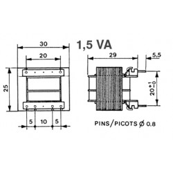 TRANSFORMATEUR CHASSIS 1,5VA  2X6V