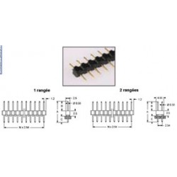 BARRETTE MALE DROITE  0,5mm R1/C32