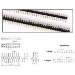 BARRETTES MALES DROITES PAS 2.00mm 40C