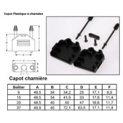 ANTELEC CAPOT SUB-D 37 A CHARNIERE