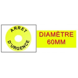 LABEL ARRET D URGENCE 60mm APEM