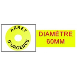 LABEL ARRET D URGENCE 60mm APEM