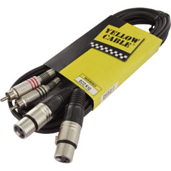 YELLOW CABLE 2 RCA MALES / 2 XLR FEM 3M