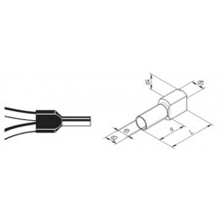 100 EMBOUTS DE CABLAGE DOUBLES BLANCS