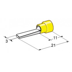 EMBOUTS DE CABLAGE PLAT 3x10 mm JAUNE