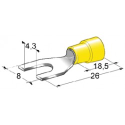 COSSES A FOURCHES 4 mm JAUNE