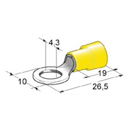 COSSES A PLAGE RONDE 4 mm JAUNE