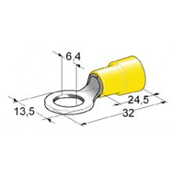 COSSES A PLAGE RONDE 6 mm JAUNE