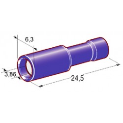 COSSES FEMMELLE CYLINDRIQUE BLEU