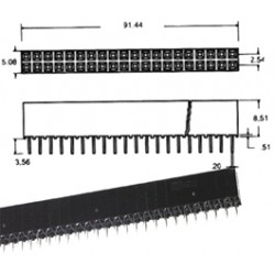 BARRETTE FEMELLE DROITE 2 x 36 pts