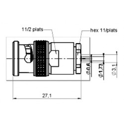 BNC 50OHMS A SERTIR  POUR CABLE  2,6mm