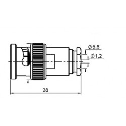 BNC 50OHMS A SERTIR  POUR CABLE  5mm