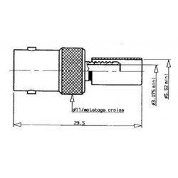 BNC 50OHMS A SERTIR  POUR CABLE  5mm