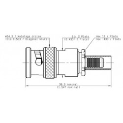 BNC 50OHMS A SERTIR  POUR CABLE  5mm