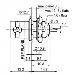 EMBASE BNC 50 OHMS A SOUDER CHASSIS