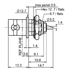 EMBASE BNC 50 OHMS A SOUDER CHASSIS