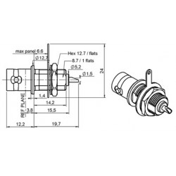 EMBASE BNC 50 OHMS A SOUDER COSSE