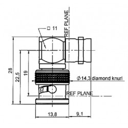 ADAPTATEUR BNC MALE/FEM.COUDEE 50 OhMS