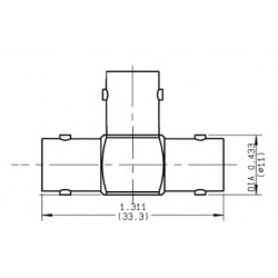 ADAPTATEUR BNC FEM./FEM./FEM. T 50 Ohms