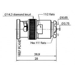 BNC 75 OHMS A SERTIR POUR CABLE DIAM 6MM