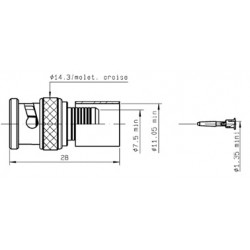 BNC 75 OHMS A SERTIR KX8 CABLE  10mm