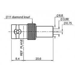 BNC 75 OHMS A SERTIR POUR CABLE  6mm