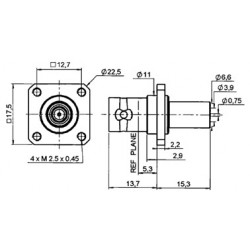 BNC 75 OHMS A SERTIR POUR CABLE  6mm