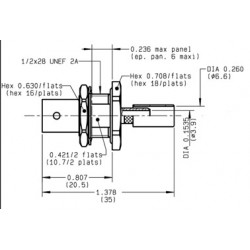 BNC 75 OHMS A SERTIR POUR CABLE  6mm