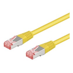 CORDON RESEAU FTP BLINDEE CAT6 JAUNE 0M5