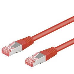 CORDON RESEAU FTP BLINDEE CAT6 ROUGE 0M5