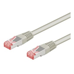 CORDON RESEAU FTP BLINDEE CAT6 GRIS 10M