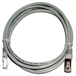 CORDON RESEAU FTP BLINDEE CAT5 GRIS 15M