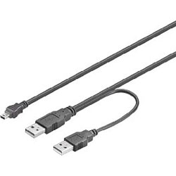 CABLE USB 2.0 AM DBLE / MINI USB BM