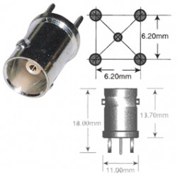 EMBASE BNC FEMELLE 75Ohms COURTE POUR CI