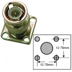 EMBASE BNC MALE 50 Ohms PLATINE CARREE