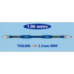 CORDON BF 1 TOSLINK / 1 JACK 3.5 MINI 1m