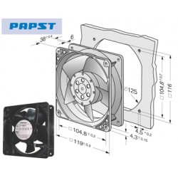 VENTILATEUR PAPST 120x 120x 38 mm 24Vdc