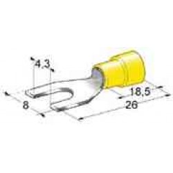 10 COSSES FOURC.DIAM4 2,5/6mm2 JAUNE