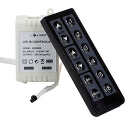 CONTROLEUR LED RGB + TELECOMMANDE 12/24V