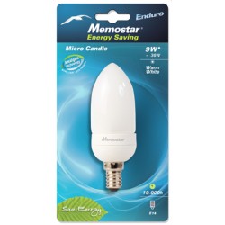 MEMOSTAR LAMPE ECO MICRO CANDLE 9W E14