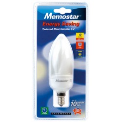 MEMOSTAR LAMPE ECO TWISTED CANDLE 9W E14