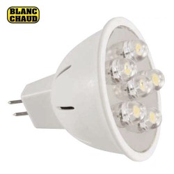 LAMPE MR16 50mm 12V 6 LEDS BLANCHES