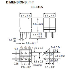 FILTRE CERAMIQUE 455 KHZ SFZ 455