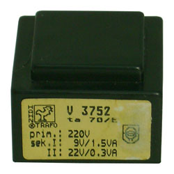 TRANSFO MOULE CI  0/9V-1,5VA-0/22V-0,3VA