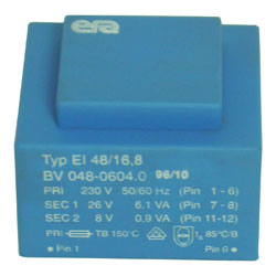 TRANSFO MOULE CI - 0/8V0,9VA-0/26V-6,1VA