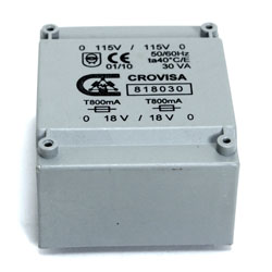 TRANSFO MOULE 2x18Vac - 2x0,800Amp 30VA
