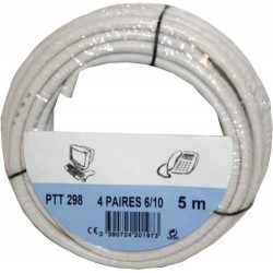 CABLE TELEPHONE ROND 4 PAIRES 6/10-5 M