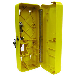 COFFRET ABS JAUNE +SERRURE 410x150x100mm