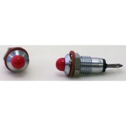 VOYANT ROND ROUGE 5V--CHROME--2 PIECES